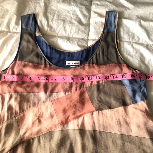 Chris Benz x Anthropologie 100% Silk Striped Dress Asymmetrical - Picture 11 of 13